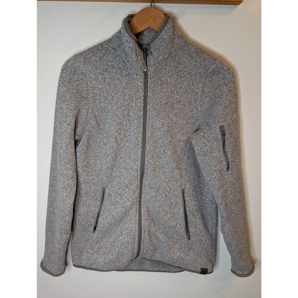 L.L.Bean Gray Fleece Jacket Full Zip Mock Neck Soft Cozy Small Regular - Picture 1 of 5